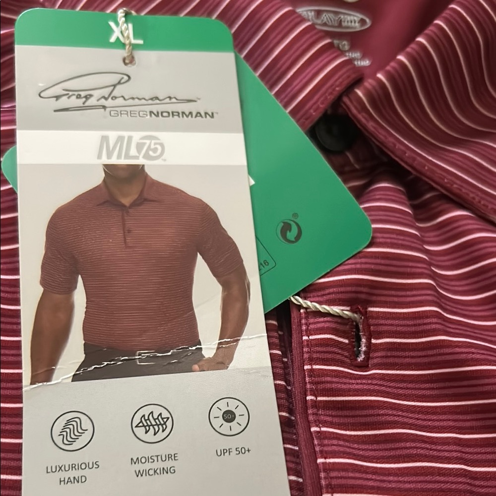 Greg Norman Collection Red Polo Shirt Classic Style XL NWT